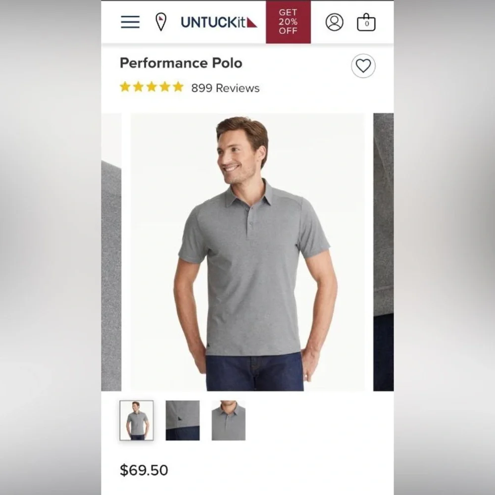 UNTUCKit Gray Performance Polo - Picture 5 of 5